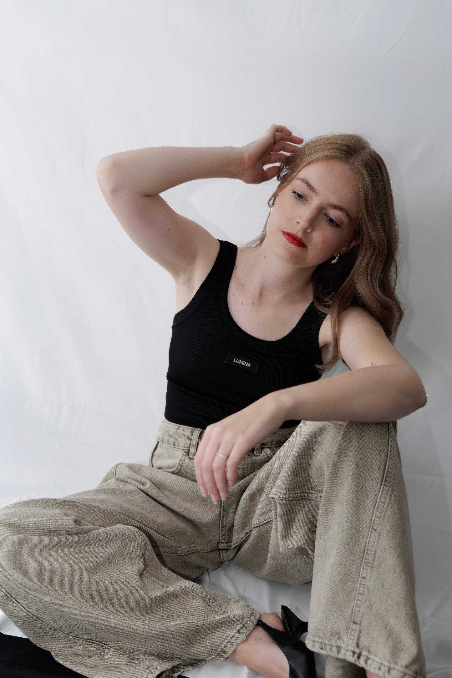 Lumina Basic Black Crop Top