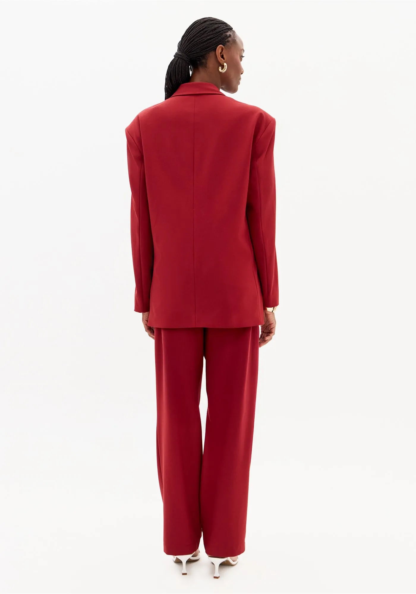 Oversized Blazer with Front Button Closure