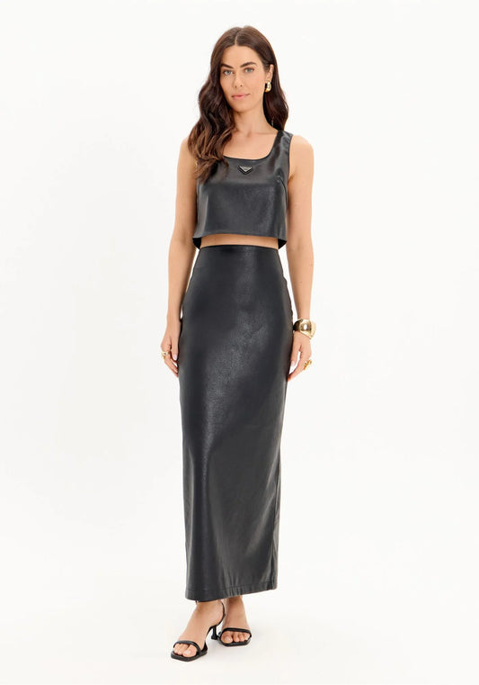 Super Midi Straight Skirt in PU