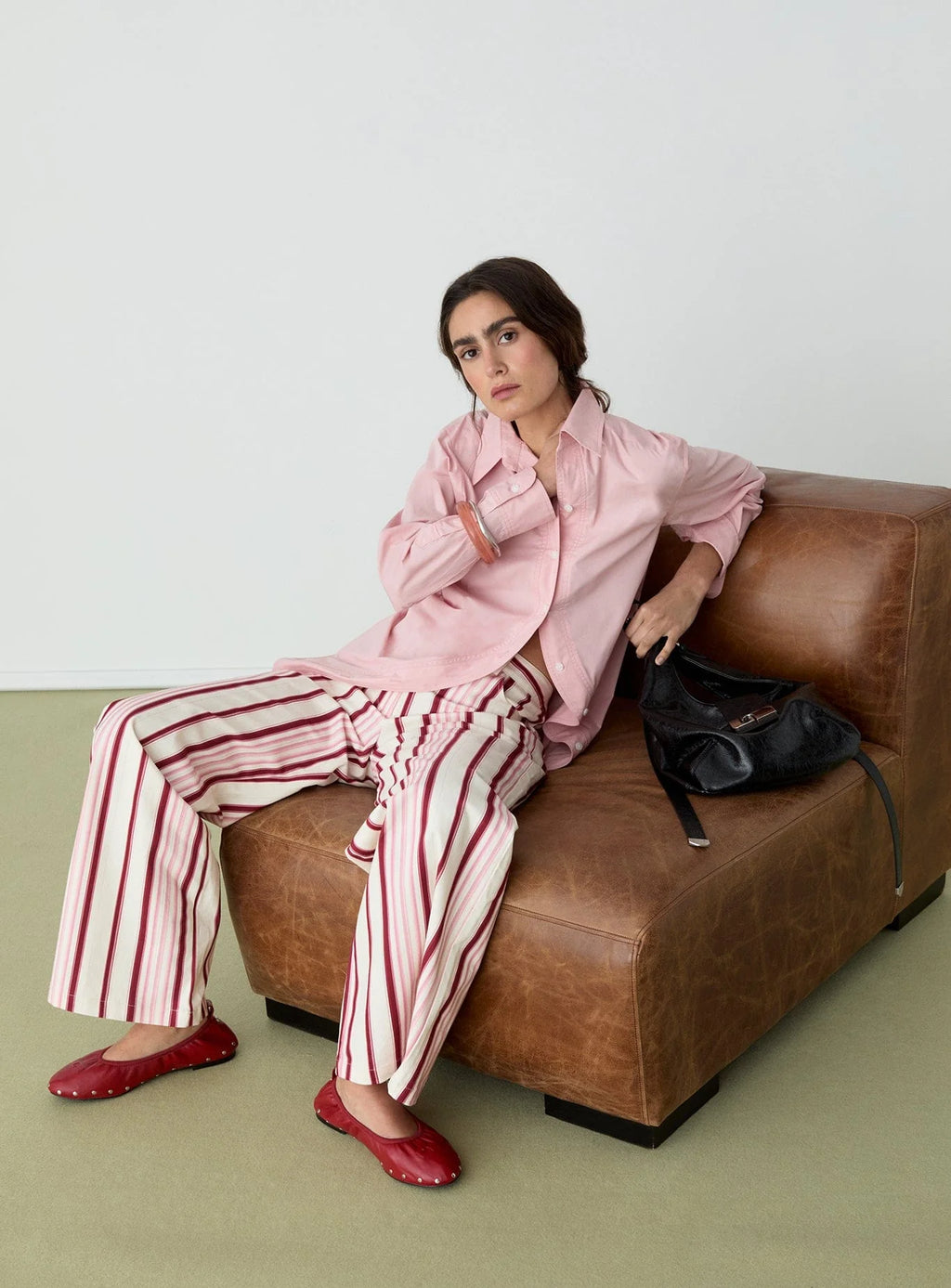 LEROY PINK STRIPED TWILL  PANTS