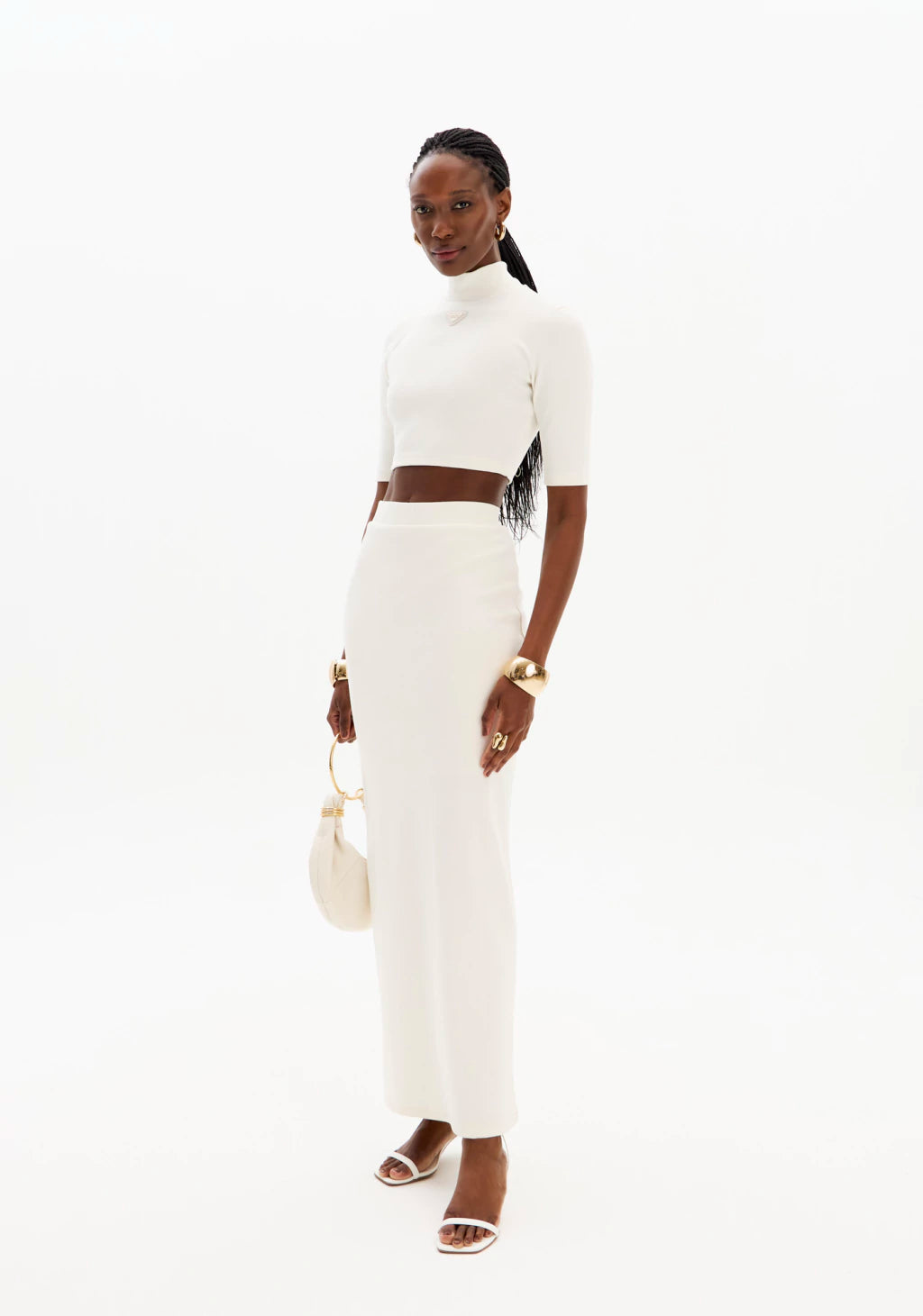 High-Waisted Straight Super Midi Skirt