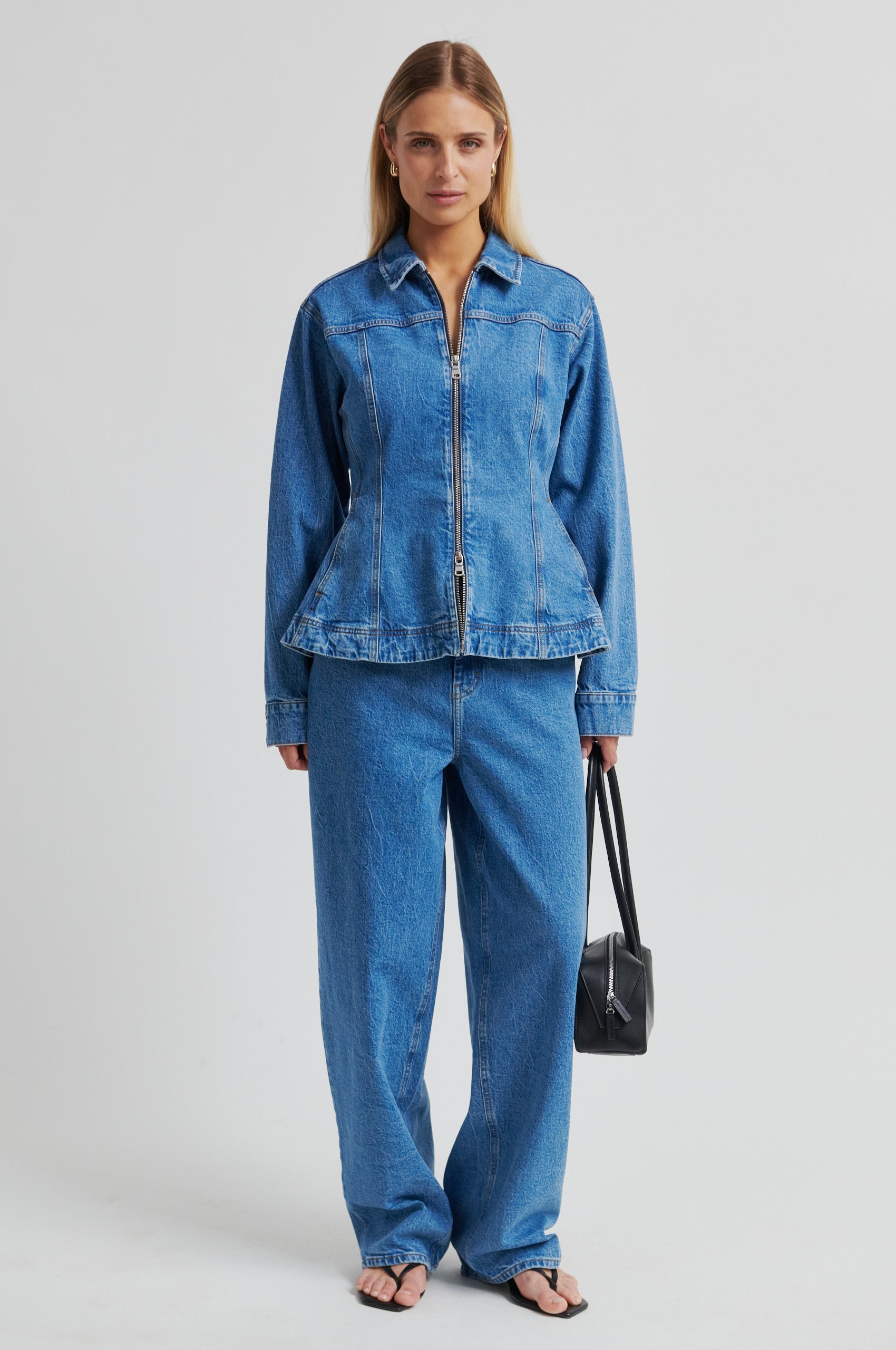 Belton Peplum Denim Jacket