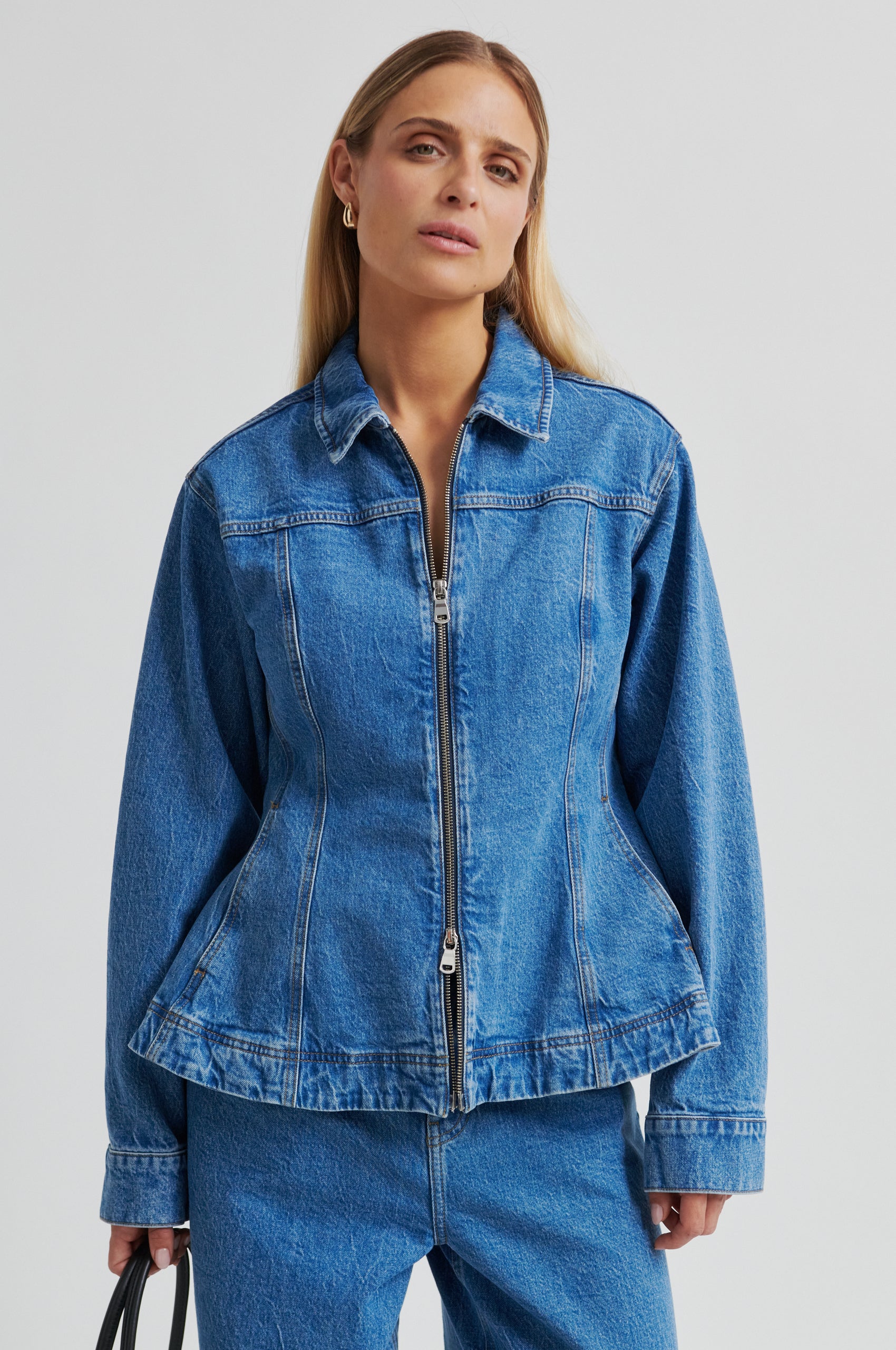 Belton Peplum Denim Jacket