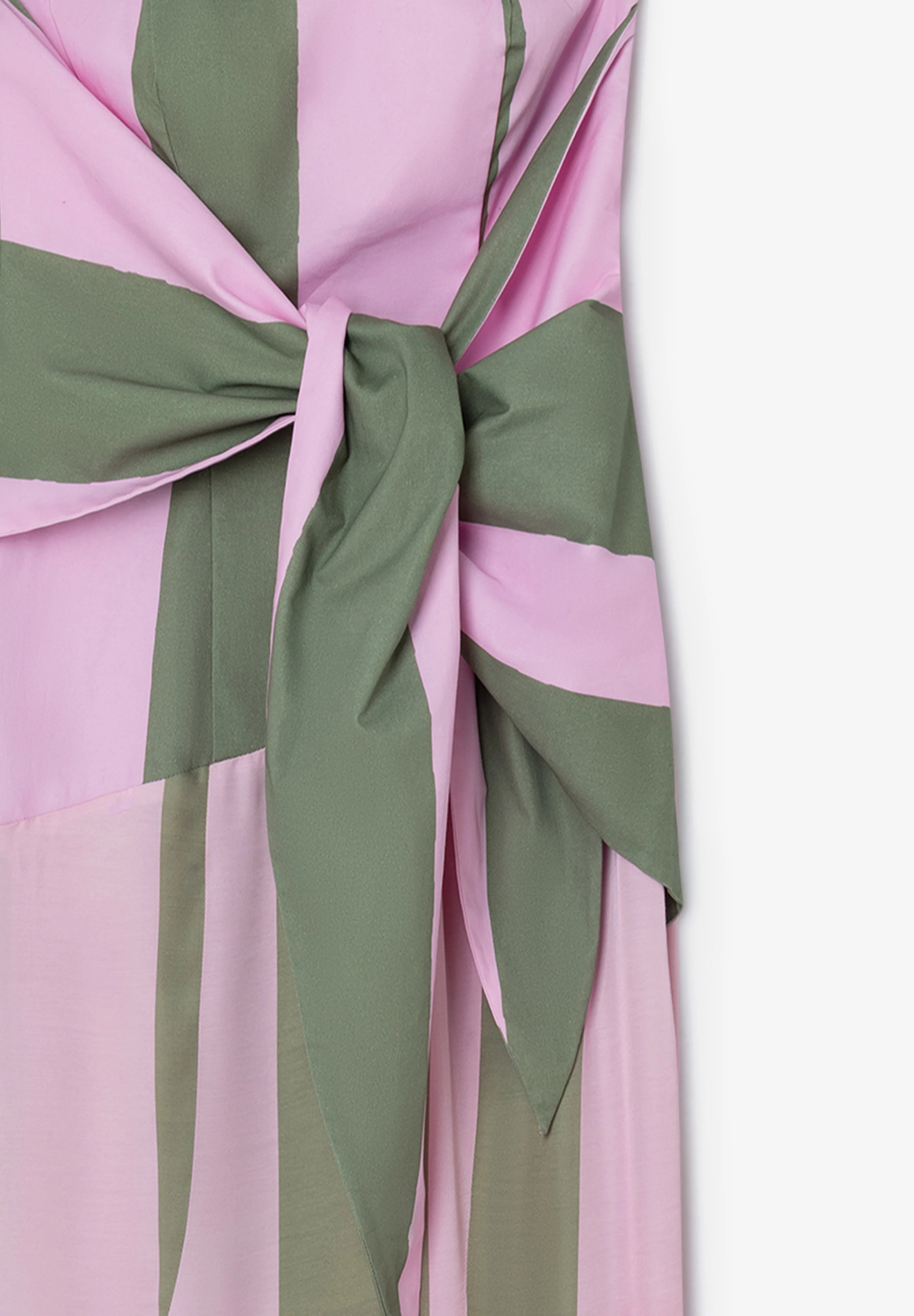 ARIA PINK STRIPED MIDI DRESS