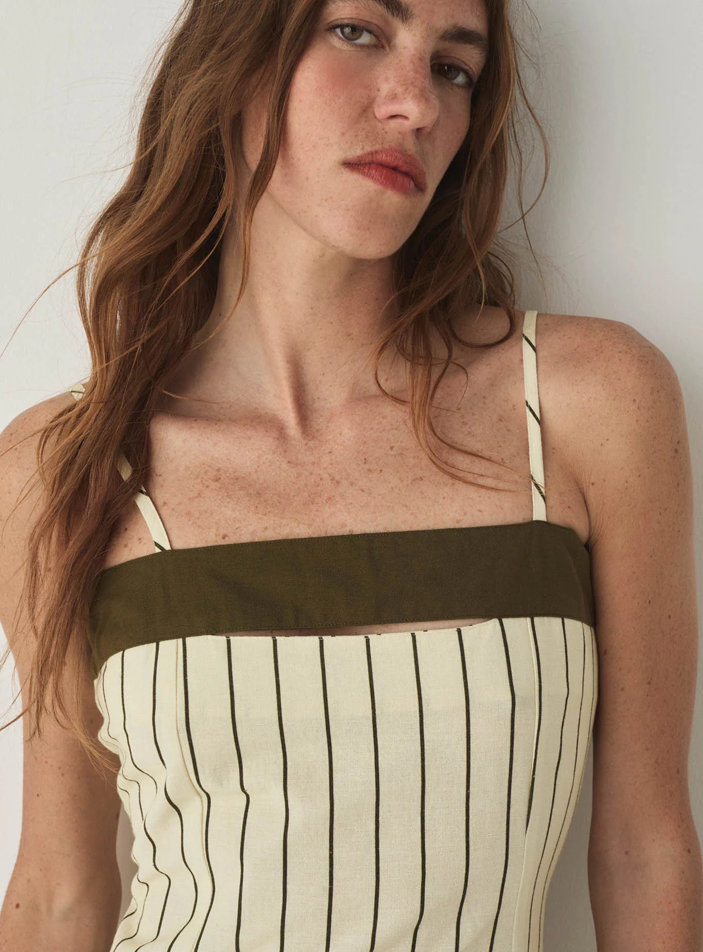Breeze Khaki Asymmetric Midi Dress