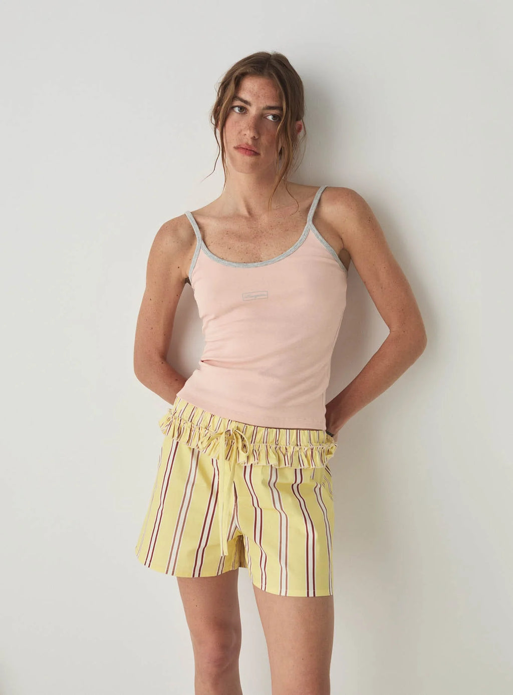 CAOS BUTTER STRIPED POPLIN BOXER PANTS