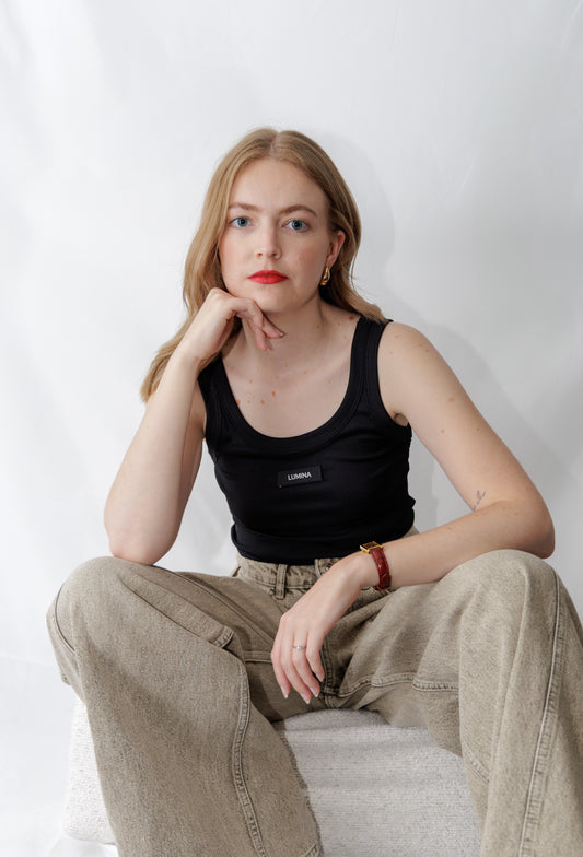 Lumina Basic Black Crop Top