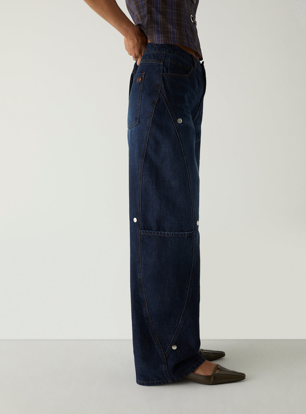 Lodo Denim Jeans by LAAGAM — women's wide-leg jeans, side view