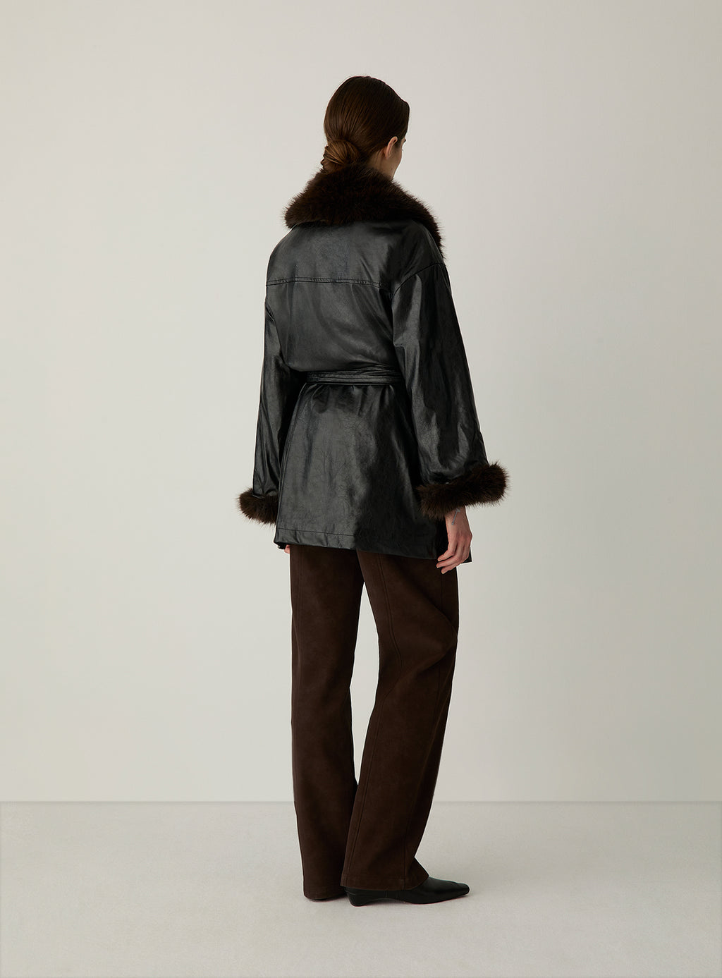 Oriane Black Short Coat by LAAGAM, women's coats at ROCĆO Studio