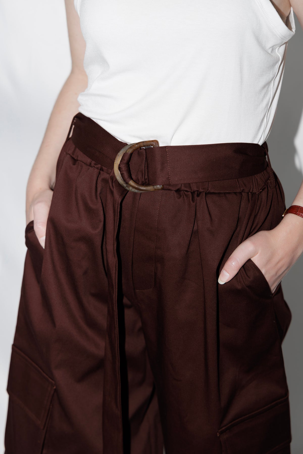 Lumina Wide Leg Cargo Pants — women's trousers at ROCĆO Studio