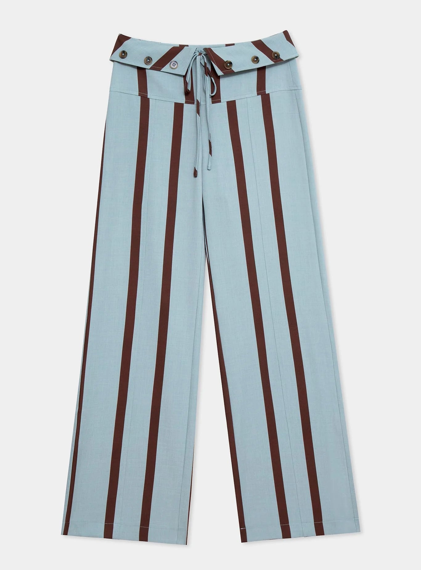 TASHI TURQUOISE STRIPED FLOW PANTS