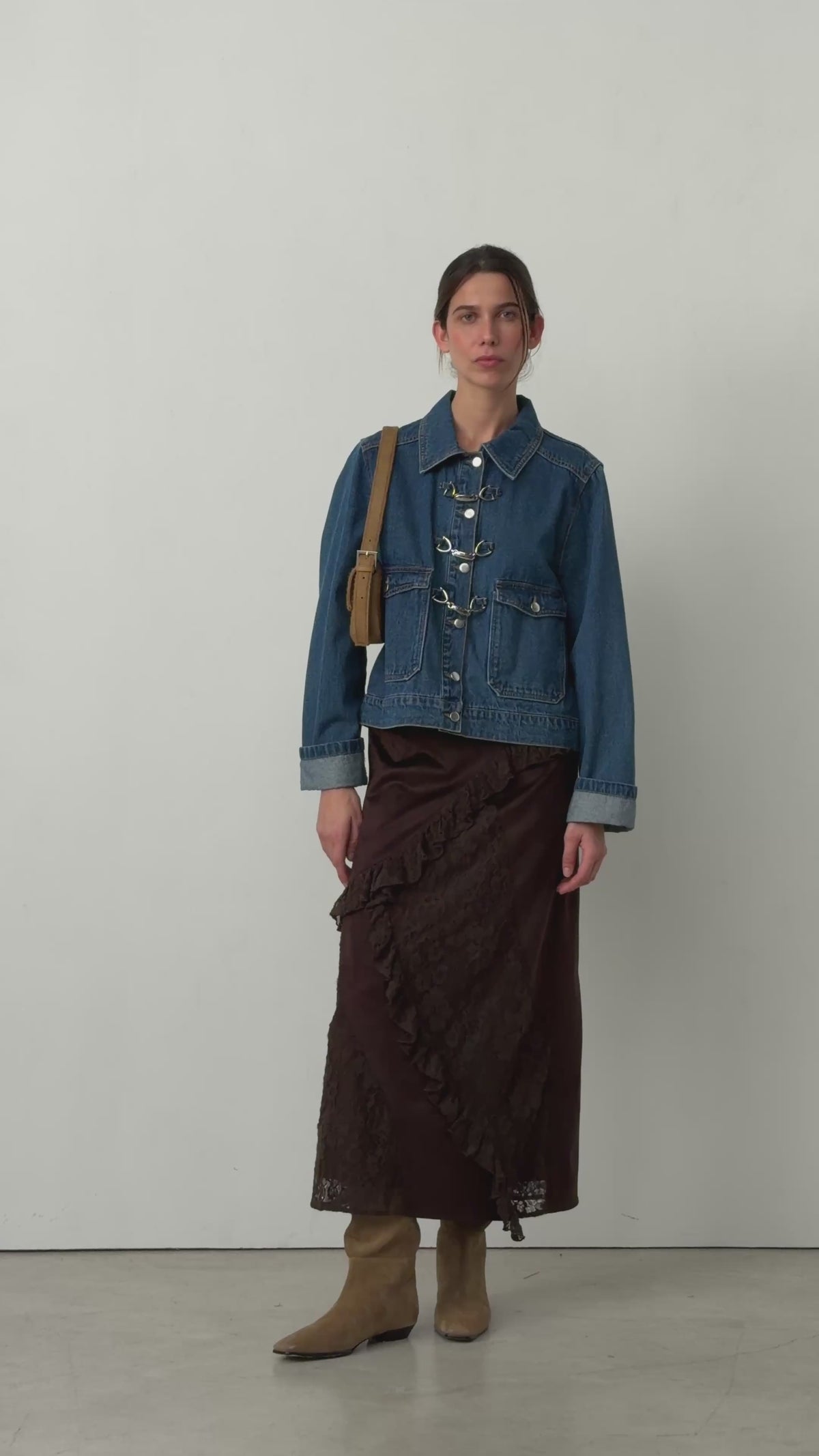 Video of the Dalston Indigo Denim Jacket by LAAGAM