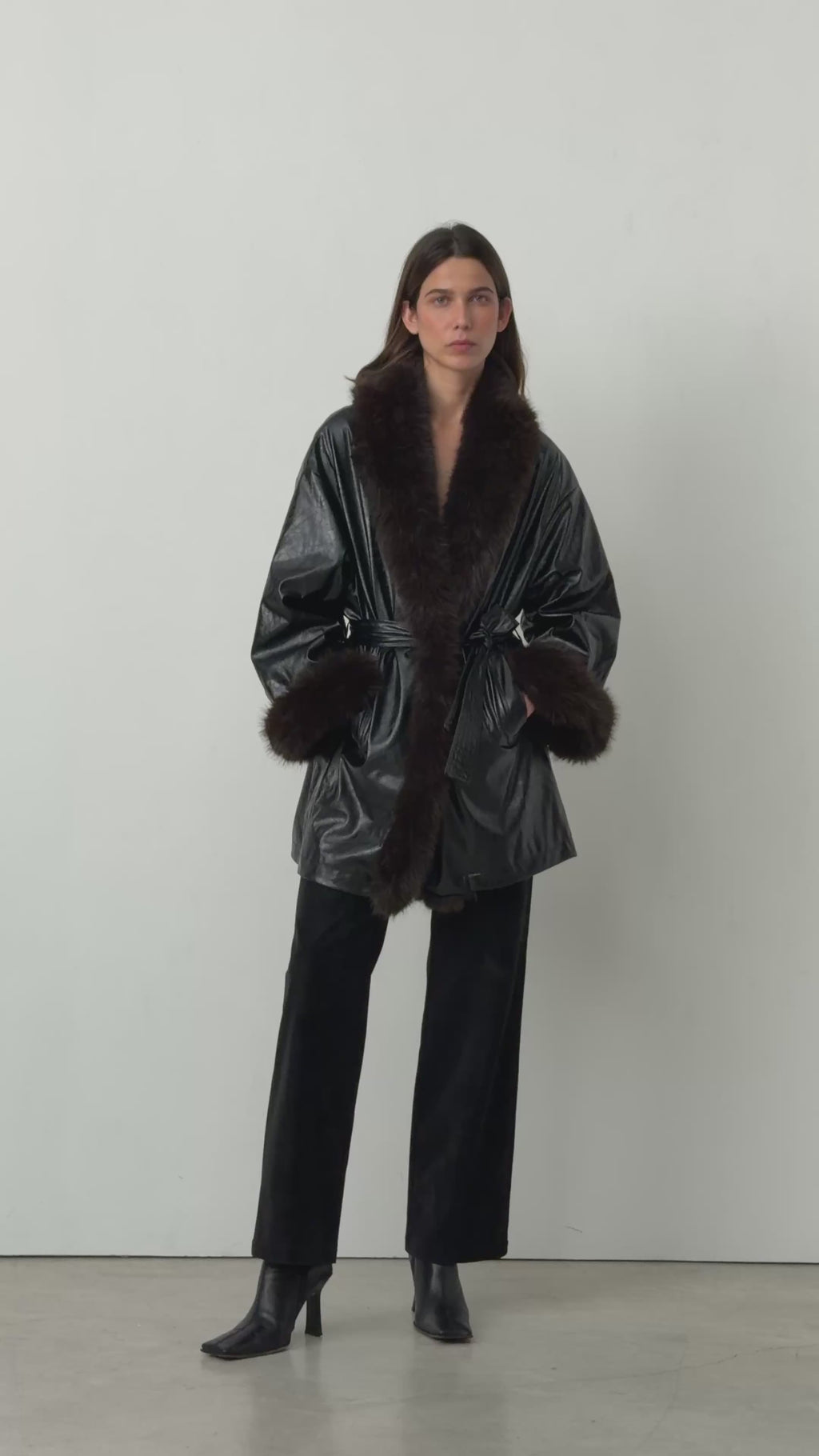 Video of the Oriane Black Short Coat by LAAGAM