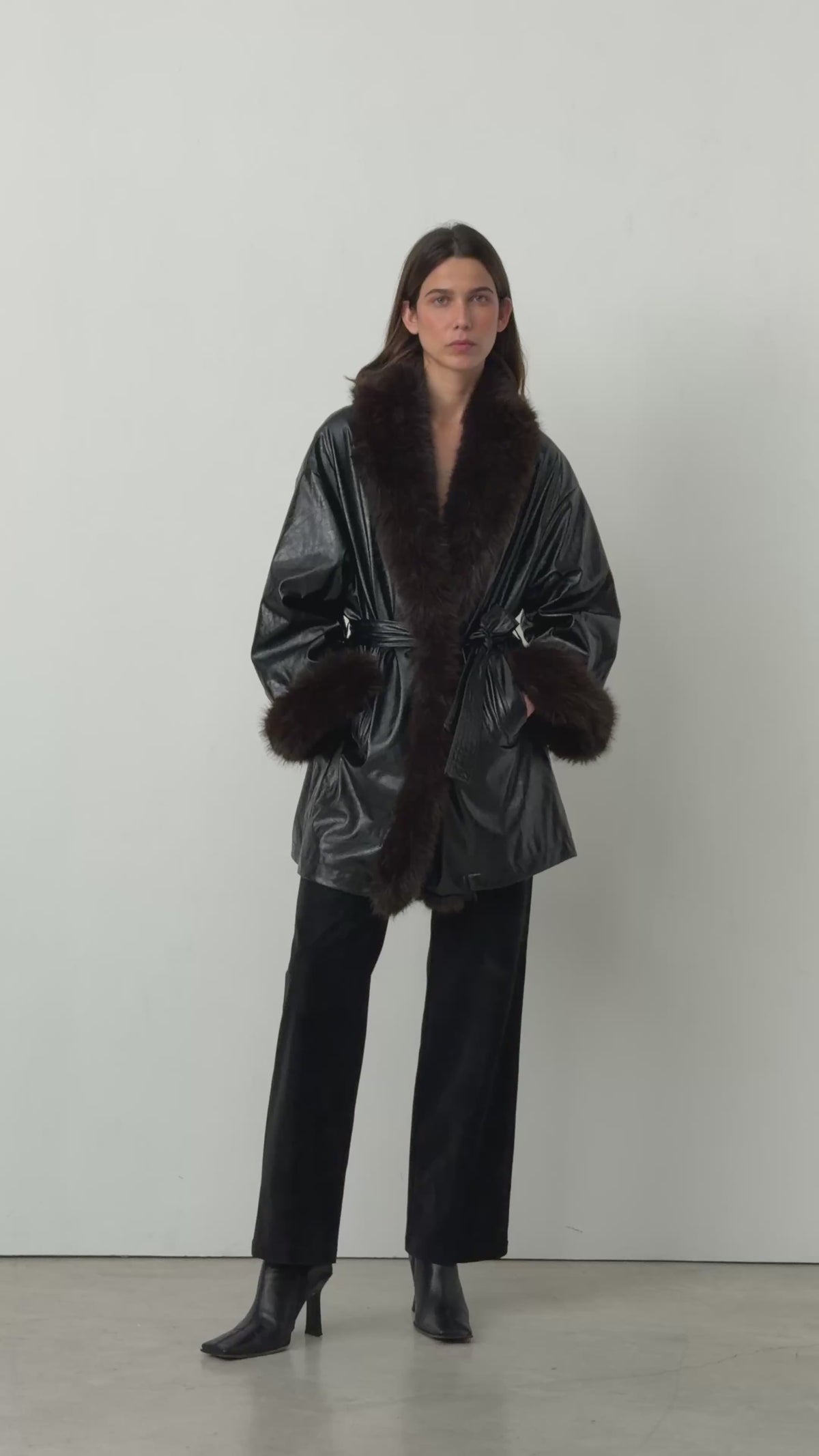 Video of the Oriane Black Short Coat by LAAGAM