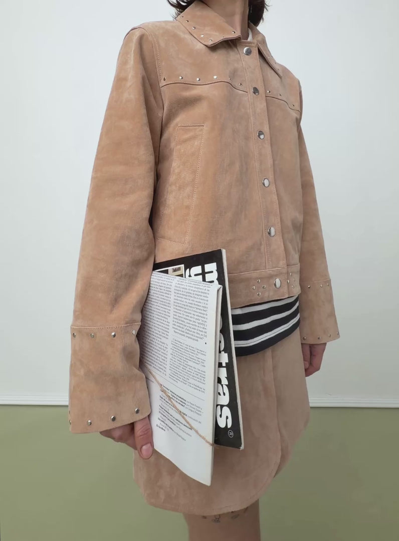LUANA REAL SUEDE TAUPE JACKET