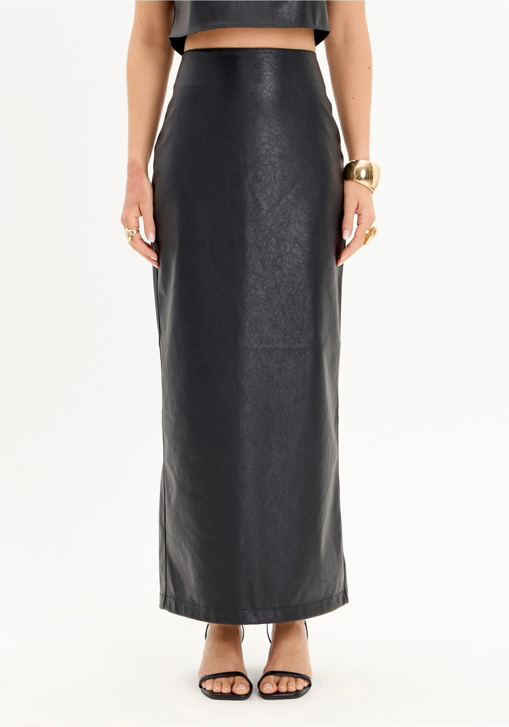 Super Midi Straight Skirt in PU