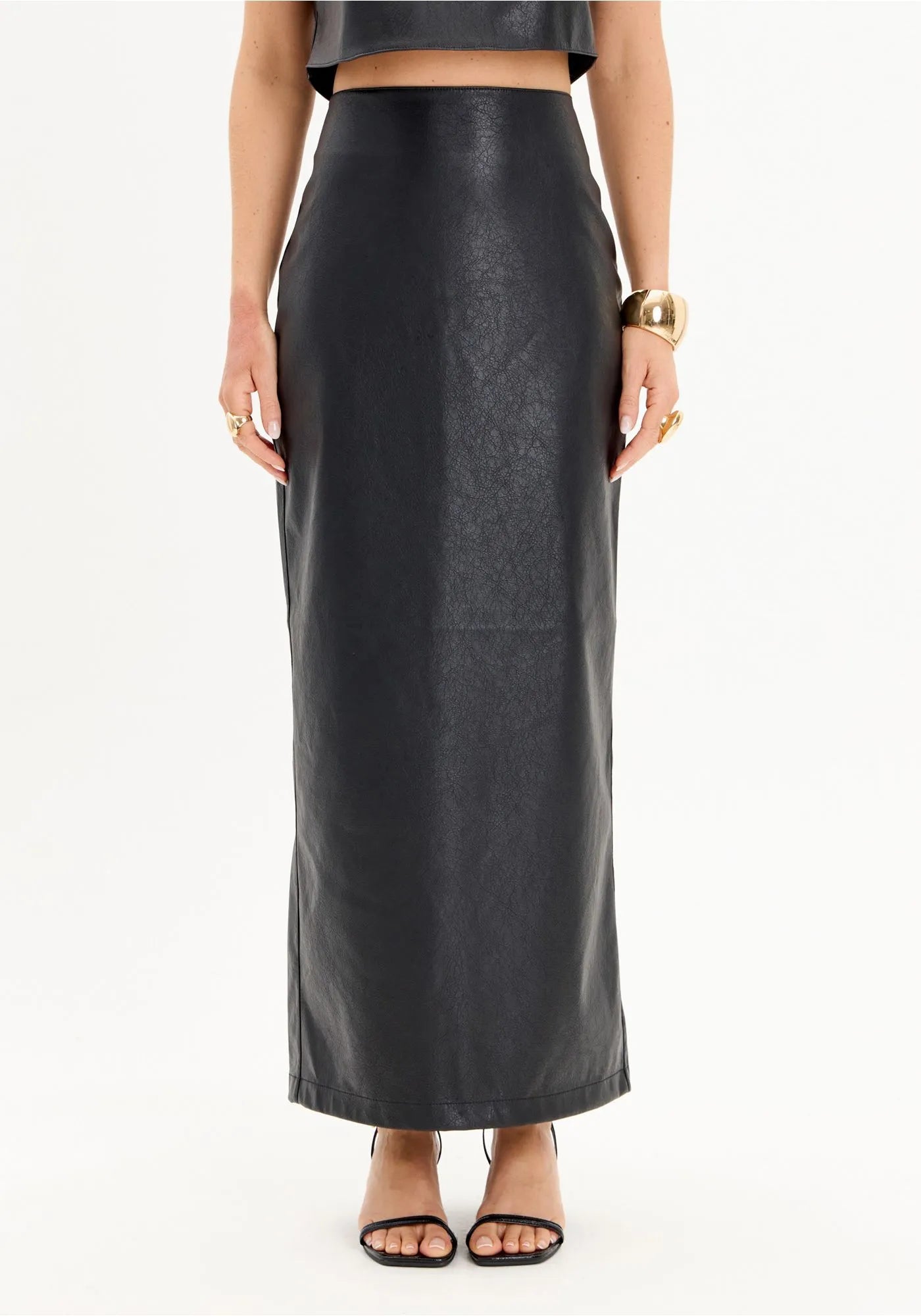 Super Midi Straight Skirt in PU
