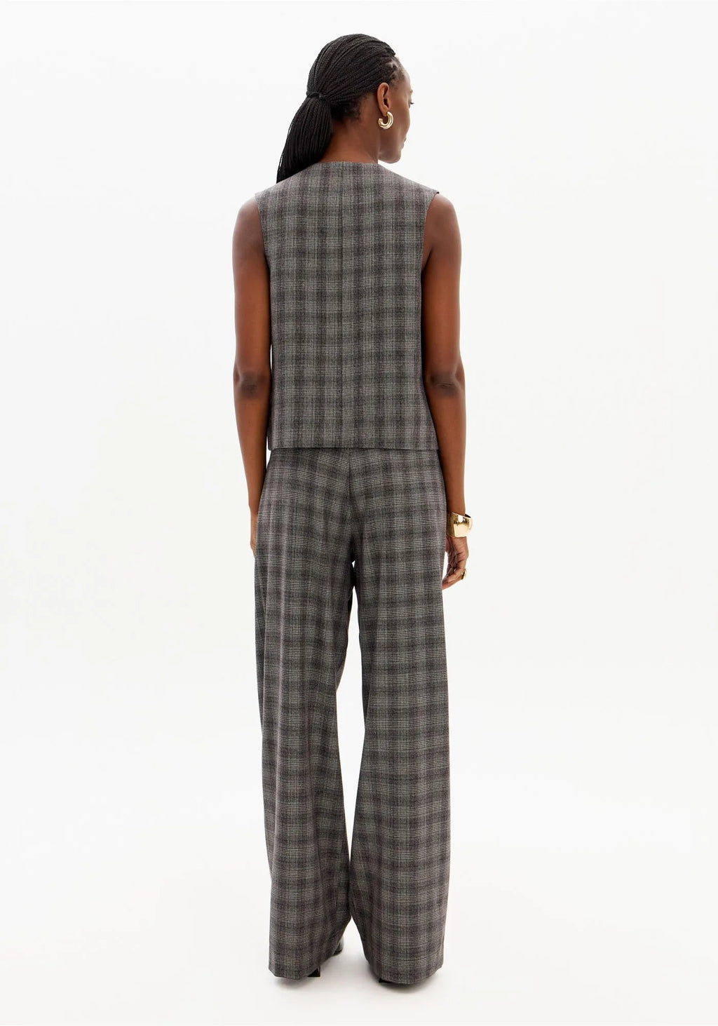 High-Waisted Straight-Leg Pants with Pockets