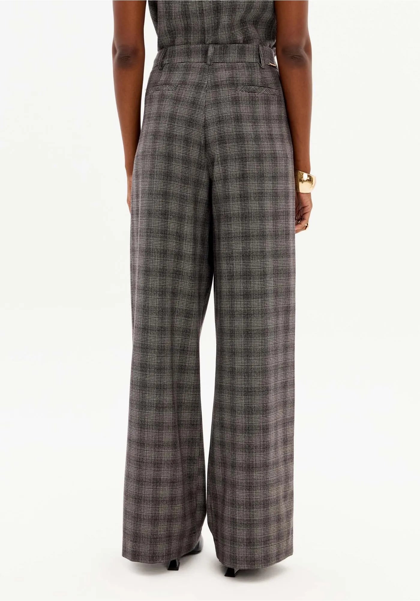 High-Waisted Straight-Leg Pants with Pockets