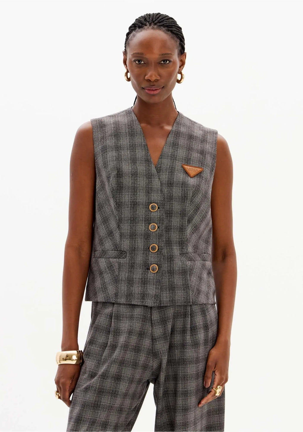 Tailored Vest with Buttons