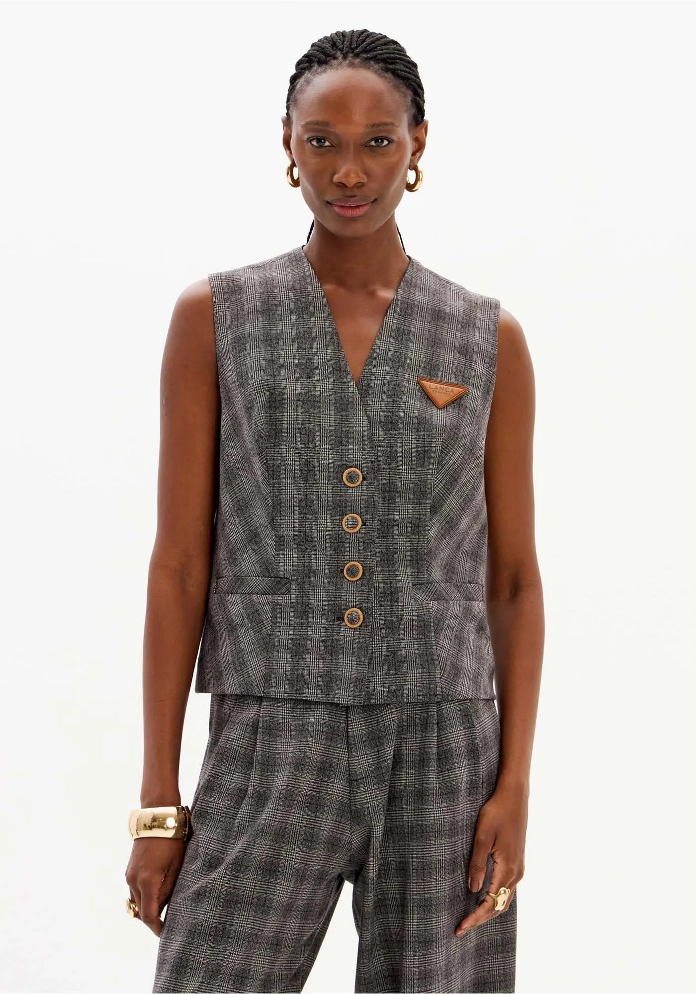 Tailored Vest with Buttons