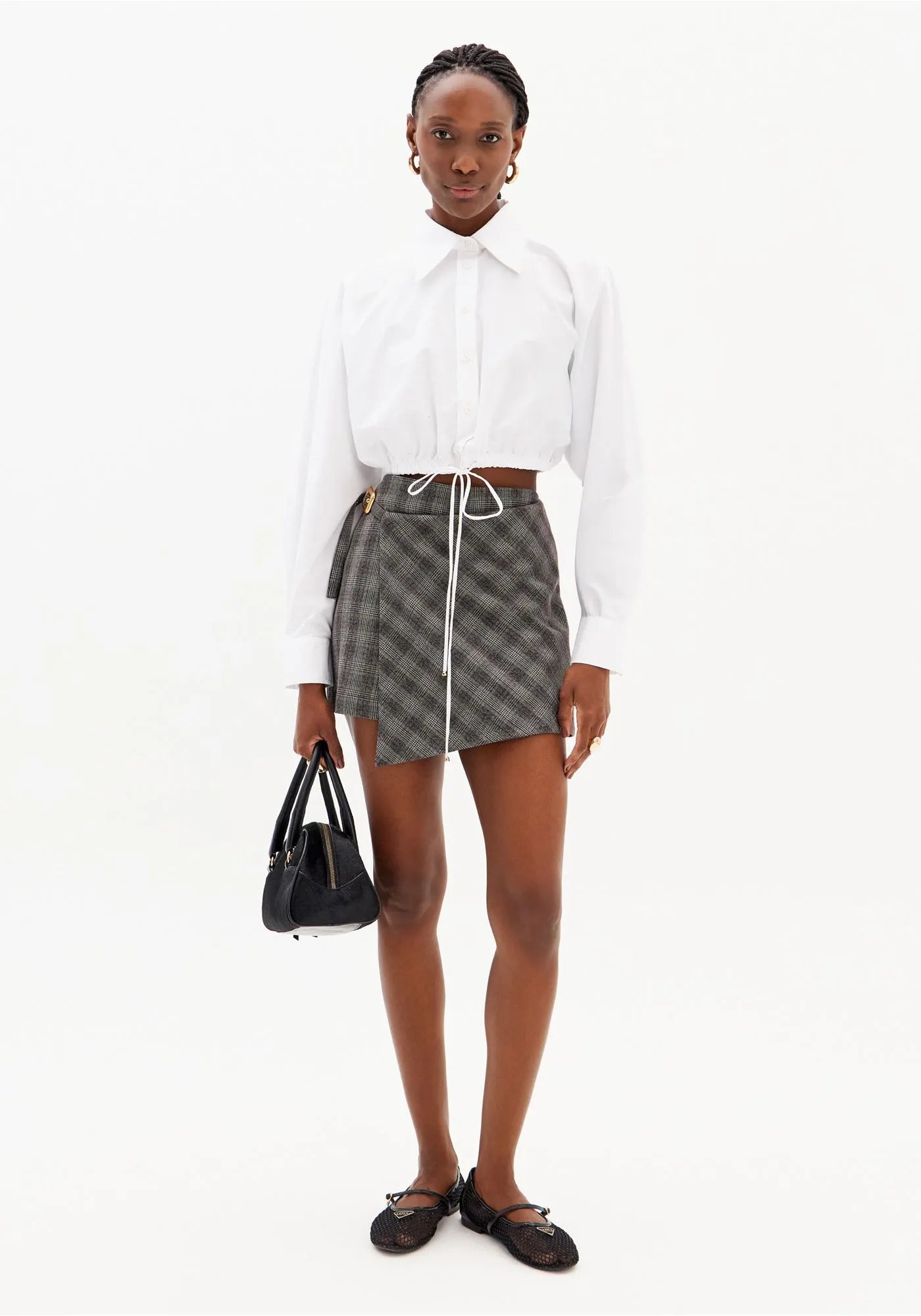 High-Waisted Overlay Skort