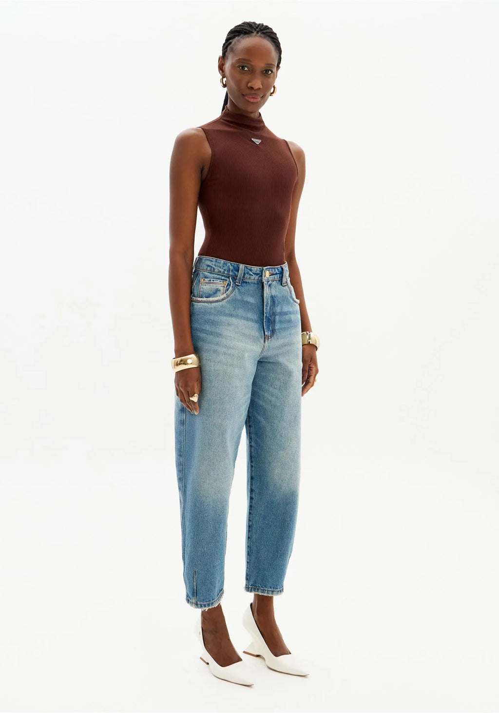 High-Waisted Balloon Jeans