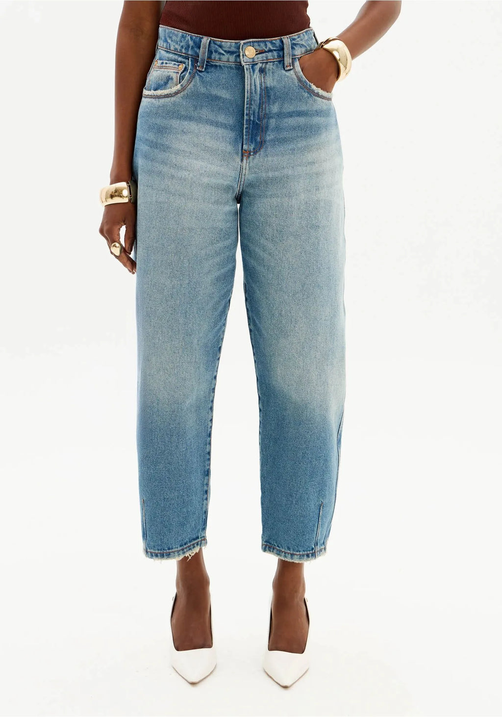 High-Waisted Balloon Jeans