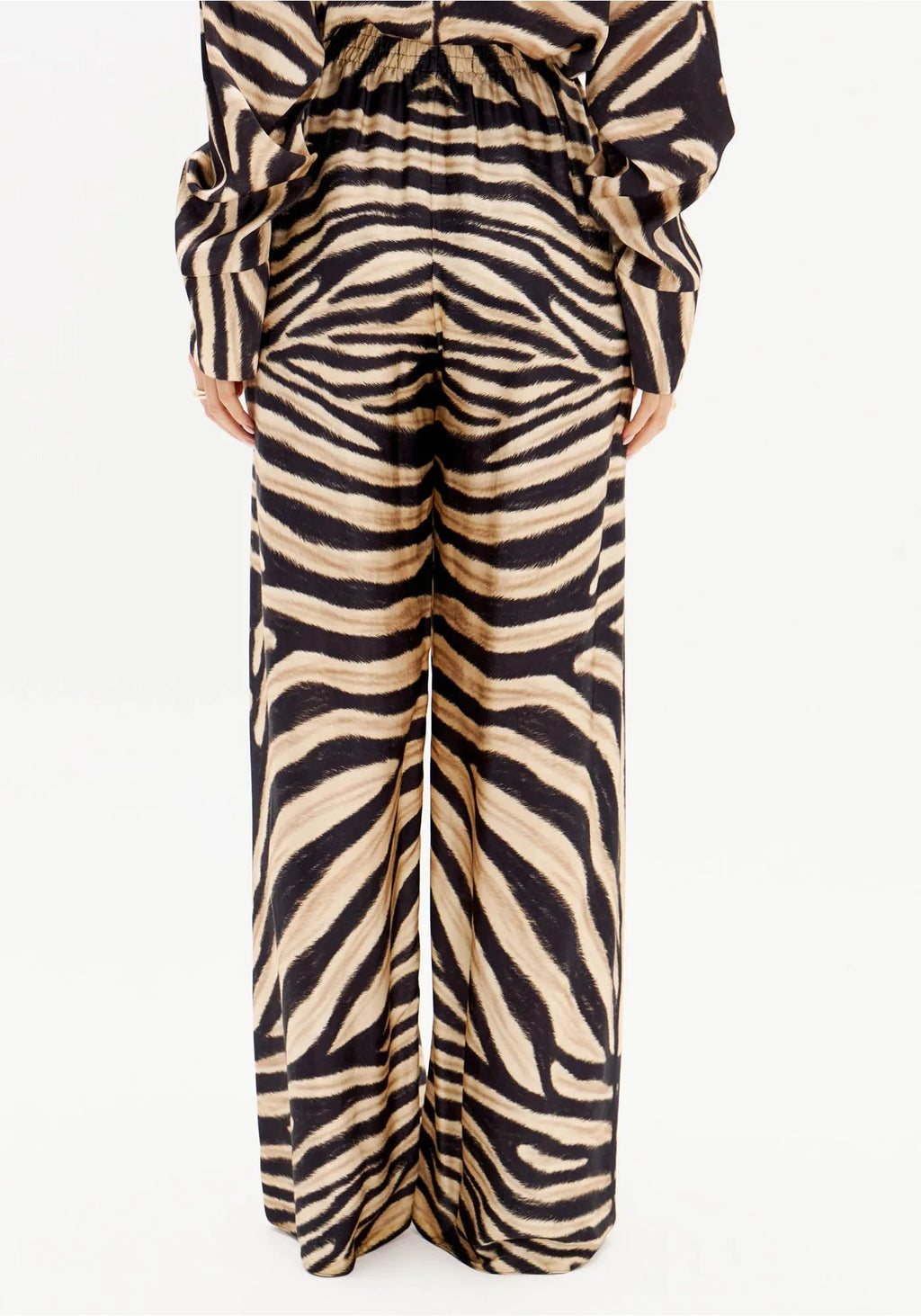 High-Waisted Wide Leg Pants with Elastic Waistband