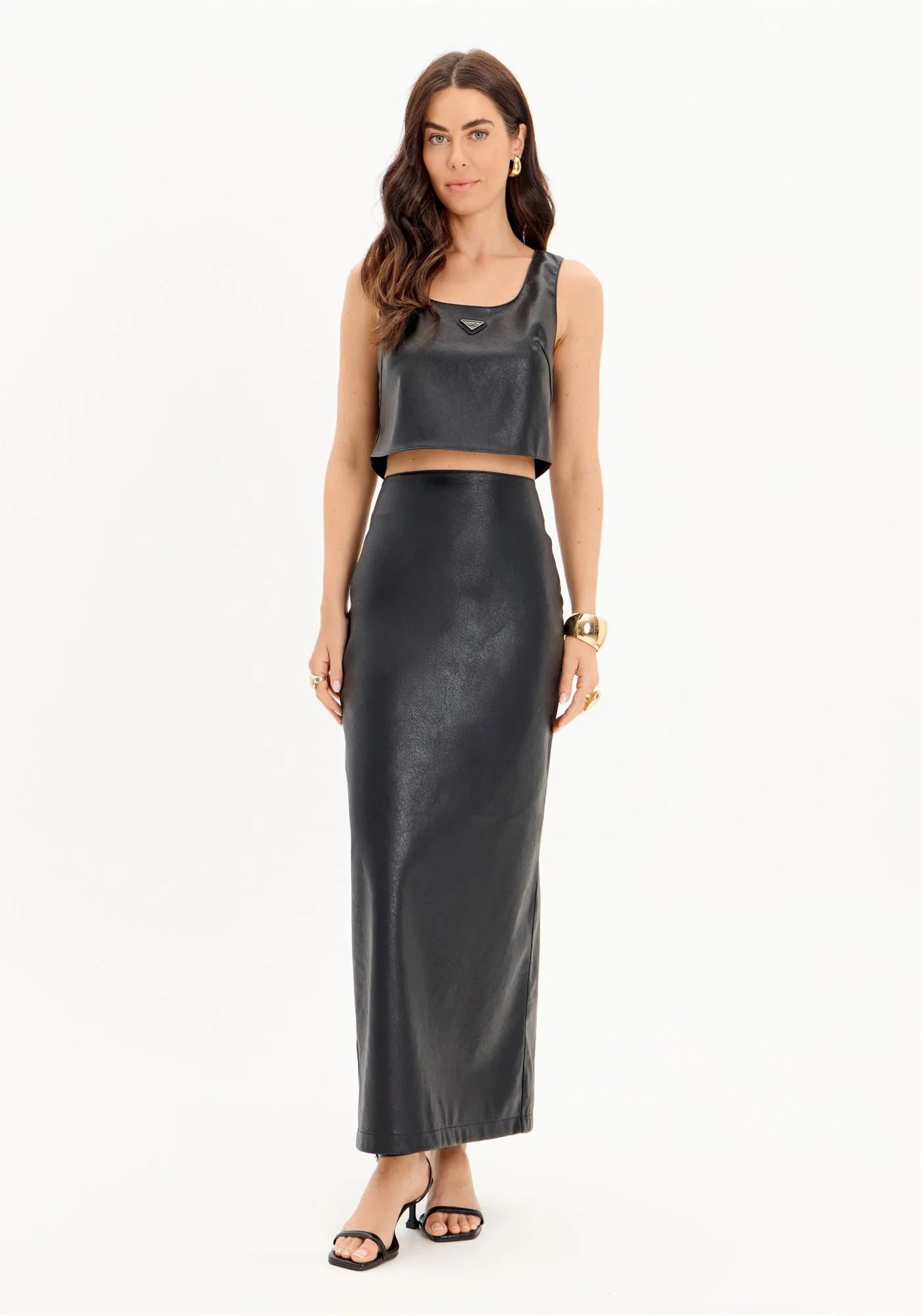 Super Midi Straight Skirt in PU