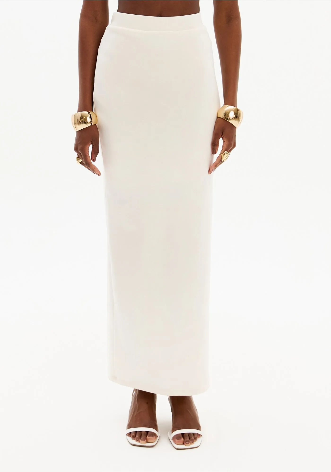 High-Waisted Straight Super Midi Skirt